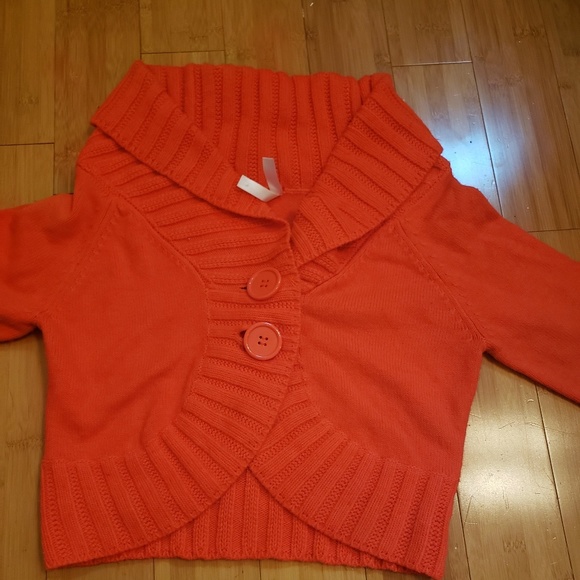 Sweaters - Preowned Orange Crop Button Sweater size Large